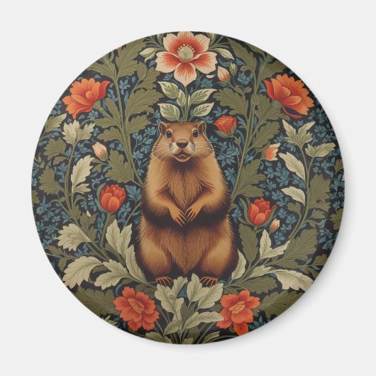 Elegant Groundhog William Morris Inspiriert Magnet (Vorne)