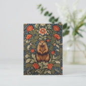 Elegant Groundhog William Morris Inspiriert Postkarte (Stehend Vorderseite)