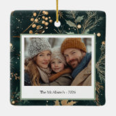 Elegant grün botanisch zweiseitig keramikornament (Rückseite)