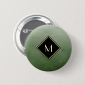 Elegant grün gebürstet mit einfachem Goldmonogramm Button (Vorne & Hinten)