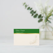 Elegant grün & gold visitenkarte (Stehend Vorderseite)