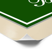 Elegant, grün, Imitate Gold 60. Geburtstag + Name Poster (Ecke)