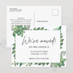 Elegant Grün Neue Adresse Ankündigung Postkarte