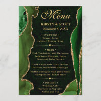 Elegant Grün und Gold Falscher Glitter Achat Hochz