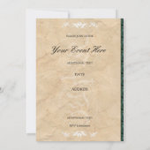 Elegant grün und orange in braun Einladung (Rückseite)