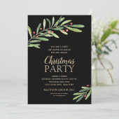 Elegant Grün Weihnachten Einladung (Stehend Vorderseite)