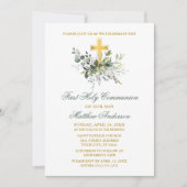 Elegant Grüne Kommunion Sage Green Einladung (Vorderseite)