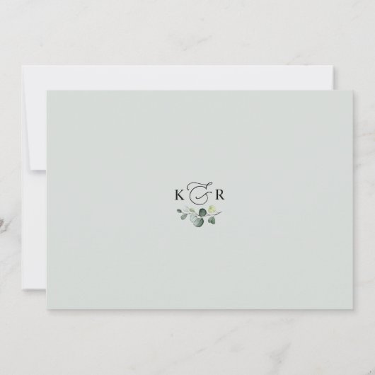 Elegant Grüne Nacht nach Hochzeit Brunch Einladung (Rückseite)