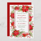 Elegant grüne rote Beere Blumenfest Einladung (Vorne/Hinten)