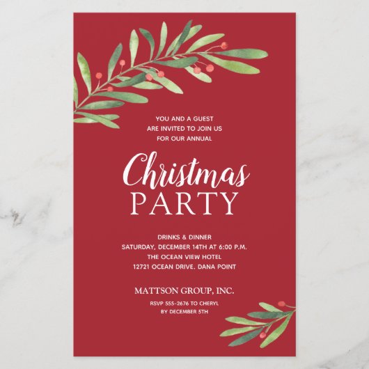 Elegant Grüne Weihnachtsbudget Einladungen (Vorderseite)