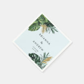 Elegant, grüner Palm, Gold (Nachahmung) Serviette (Ecke)