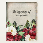 Elegant Grunge Dark Red Floral Goth Wedding Planer (Rückseite)