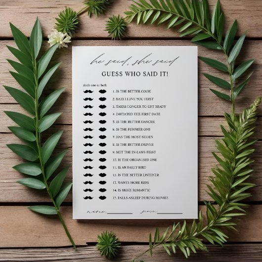 Elegant Guess Who Brautparty Game Card Einladung