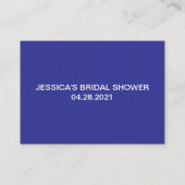 Elegant Guess Wie viele Blue Brautparty Game Visitenkarte (Rückseite)