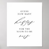 Elegant Guess Wie viele Kisses Brautparty Game Poster (Vorne)