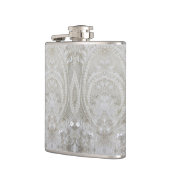 elegant gürtelig-grau cremefarben, beige weiß flachmann (Links)