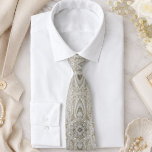 elegant gürtelig-grau cremefarben, beige weiß krawatte