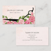 Elegant Haar Stylist Rosa Rosenhaar Salon Shears Visitenkarte (Vorne/Hinten)
