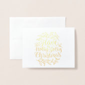 Elegant haben ein Holly Jolly Weihnachts-Foto Folienkarte (Vorderseite mit Umschlag)