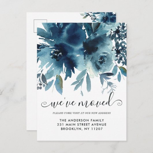 Elegant haben wir die blühende blaue Rose übertrag Ankündigungspostkarte (Vorne/Hinten)