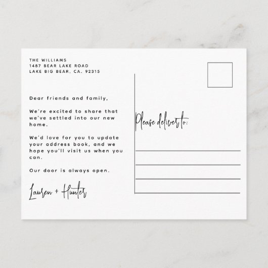 Elegant haben wir Wasserfarbenflorentouren verscho Ankündigungspostkarte (Rückseite)