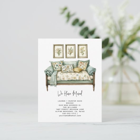 Elegant haben wir Wasserfarbenflorentouren verscho Ankündigungspostkarte (Stehend Vorderseite)