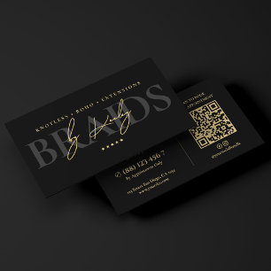 Elegant Hair Braider Flechtstudio Schwarz Visitenkarte