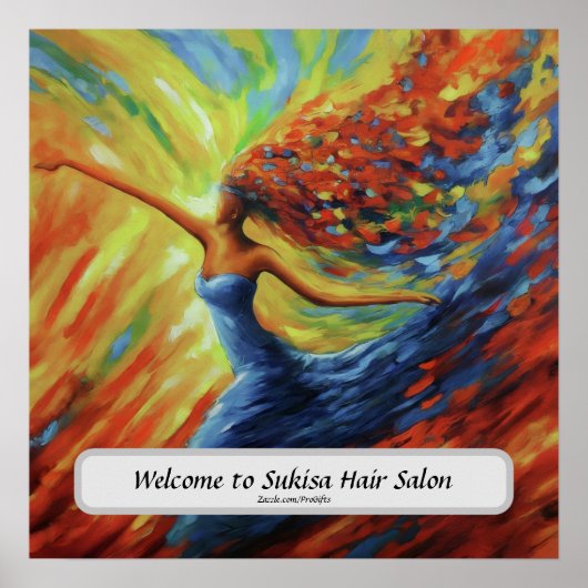 Elegant Hair Salon Custom Name Poster (Vorne)