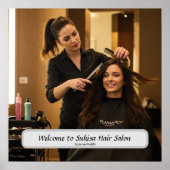 Elegant Hair Salon Custom Name Poster (Vorne)