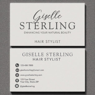 Elegant Hair Stylist Luxury Modernes Skript Visitenkarte