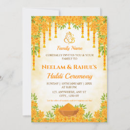 Elegant Haldi Ceremony Invitation Einladung