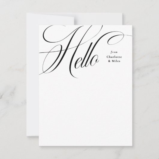 Elegant hallo einfache stilvolle Personal Schreibw Mitteilungskarte (Vorderseite)