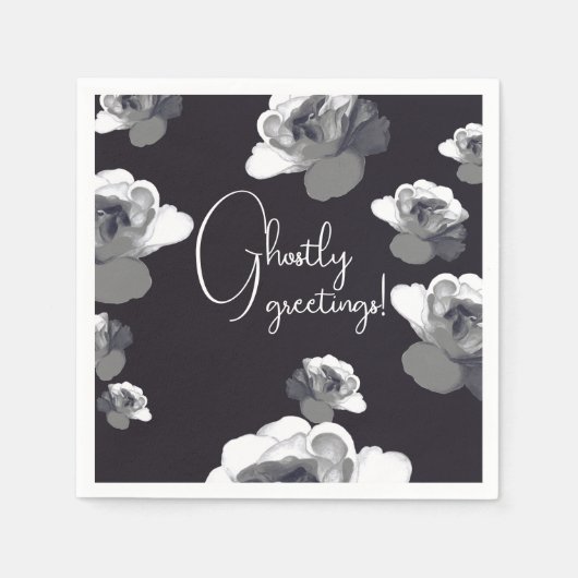 Elegant Halloween Grüße Ghosting Rose Serviette (Vorderseite)