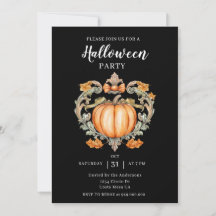 Elegant Halloween Pumpkin-Party Einladung