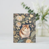 Elegant Hamster William Morris Inspirierte floral Postkarte (Stehend Vorderseite)