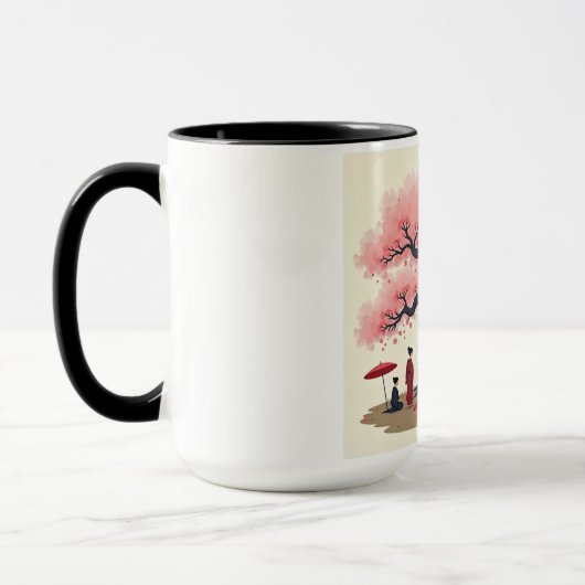 Elegant Hanami Cherry Blossom Mug Tasse (Links)