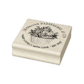 Elegant Hand Drawn Floral Cupcake Bakery Business Gummistempel (Stempel)