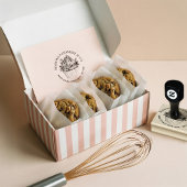 Elegant Hand Drawn Floral Cupcake Bakery Business  Gummistempel