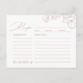 Elegant hand drawn floral terracotta Recipe Card Postkarte (Vorderseite)