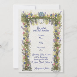 Elegant Hand-Drawn Floral Wedding Invitation Einladung