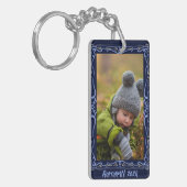 Elegant Hand Drawn Frame Custom Image Schlüsselanhänger (Vorderseite links)