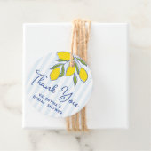 Elegant Hand Drawn Lemons Blue Stripes Thank You Geschenkanhänger (Beispiel)