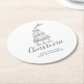 Elegant Hand Drawn New Years Eve Party Paper Plate Runder Pappuntersetzer (Angewinkelt)