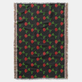 Elegant Hand-Drawn Rose Throw Blanket Decke (Vorderseite Vertikal)