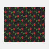 Elegant Hand-Drawn Rose Throw Blanket Fleecedecke (Vorderseite (Horizontal))