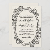 Elegant Hand Drawn Vintage Wedding Einladung (Vorne/Hinten)