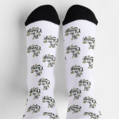 Elegant Hand-Lettered "Be the Change" Black Script Socken (Oben)
