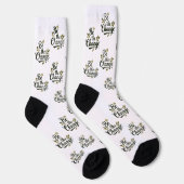 Elegant Hand-Lettered "Be the Change" Black Script Socken (Rechts)