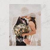 Elegant Hand Lettered Wedding Danke Postkarte (Vorderseite)