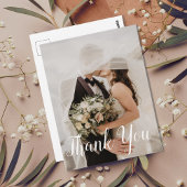 Elegant Hand Lettered Wedding Danke Postkarte